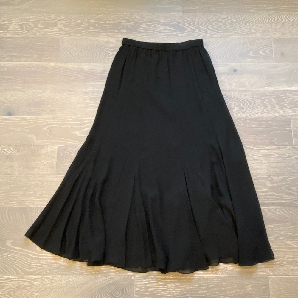 Polo Ralph Lauren Black Silk Long, Maxi Skirt. Formal, Special Occasion
